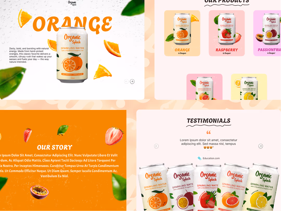 Close-up of key organic ingredients used in Organic Splash products Close-up of key organic ingredients used in Organic Splash products