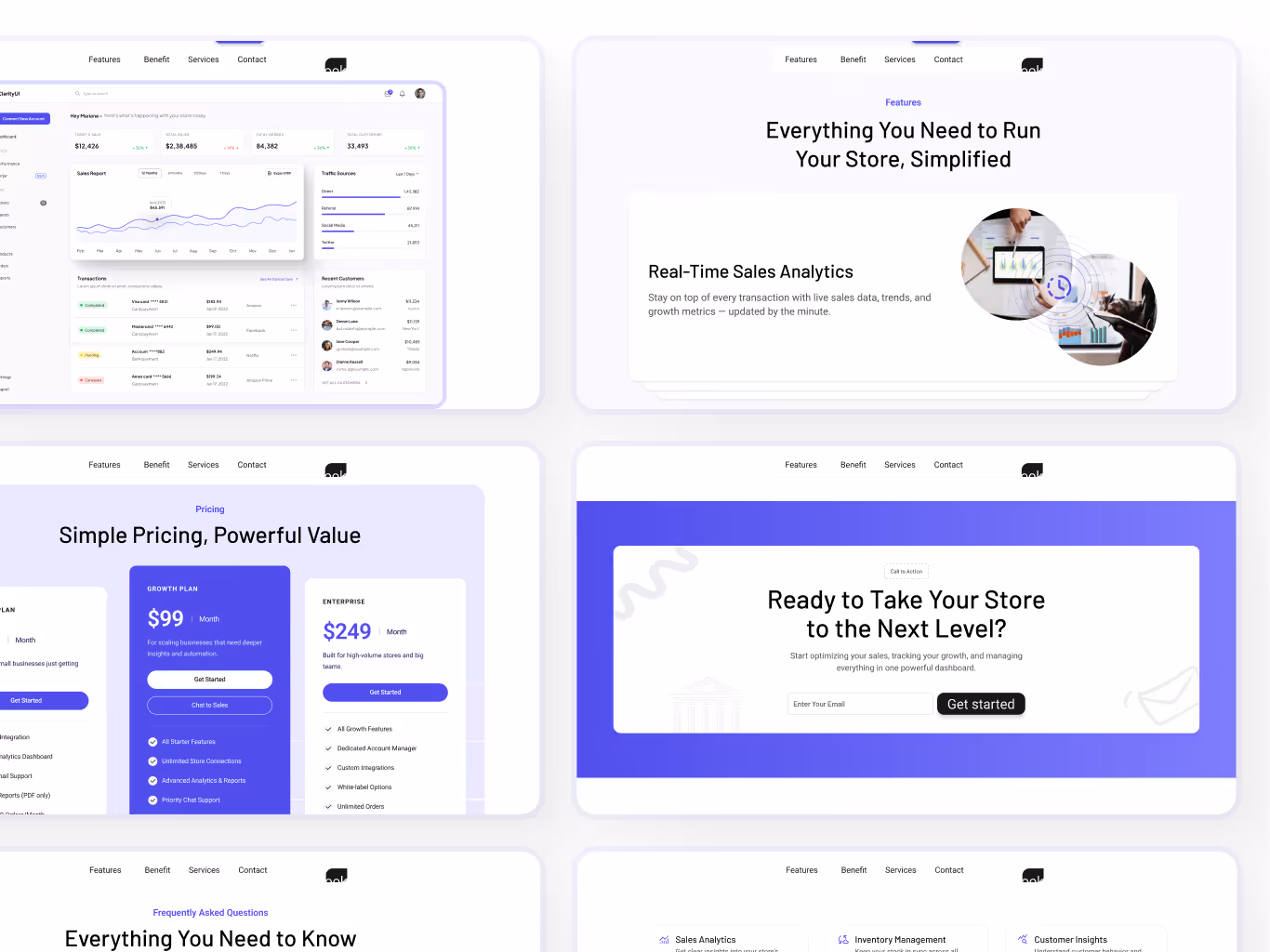 Client testimonials highlighting positive experiences with the SaaS product